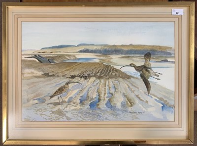 Lot 22 - William Rees (British, 20th century), Curlews...