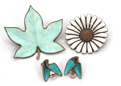 Lot 140 - Scandanavian enamelled jewellery: to include a...