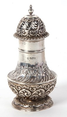 Lot 2 - A late Victorian silver caster of baluster...