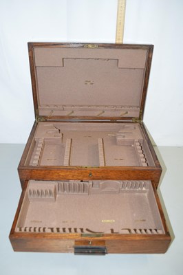 Lot 4 - Wooden cutlery box with plaque for Thorpe Hall...