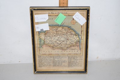 Lot 40 - A small framed map of Norfolk