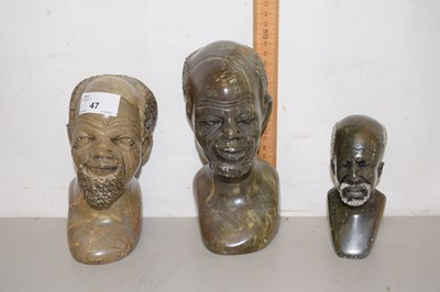 Lot 47 - Group of three stone heads