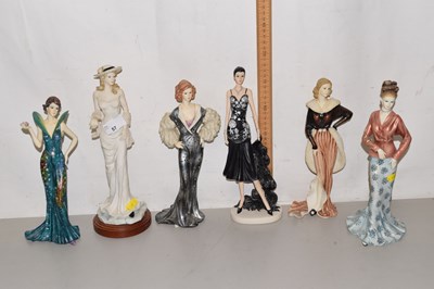 Lot 57 - Group of resin figures of ladies some from the...