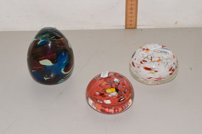 Lot 60 - A Mdina paperweight together with two other...