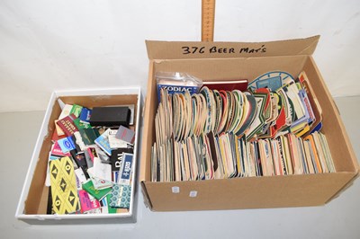 Lot 67 - Box containing a collection of beer mats...