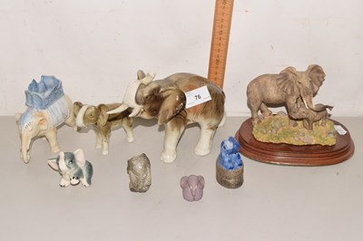 Lot 76 - Group of ceramic sculptures mainly elephants