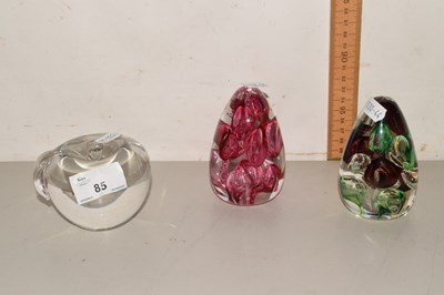 Lot 85 - Group of three paperweights including Holkham...
