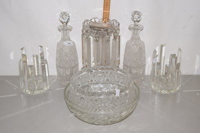 Lot 154 - Group of glass wares, two cut glass decanters,...