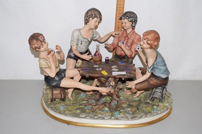 Lot 157 - A large Italian pottery group of children...