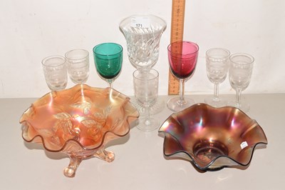 Lot 171 - A large air twist glass goblet together with...