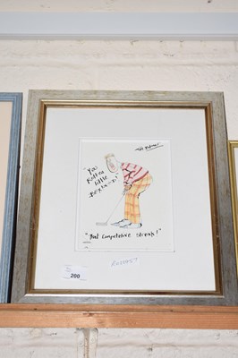 Lot 200 - A pen and ink drawing by Jim Balmer of a golfer