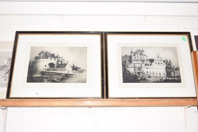 Lot 207 - An etching of a continental scene by Andrew...
