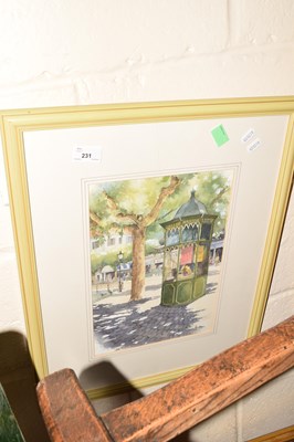 Lot 231 - Print of a market square, watercolour