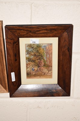 Lot 239 - Landscape of figures by a fountain