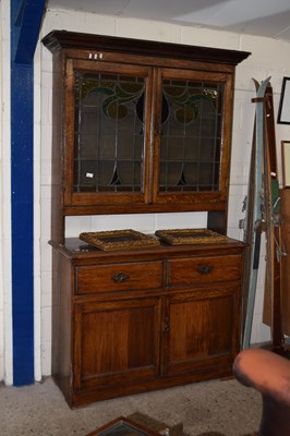 Lot 250 - Large early 20th Century oak dresser with two...