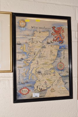Lot 262 - A drawn map of Scotland signed by M Muir dated...