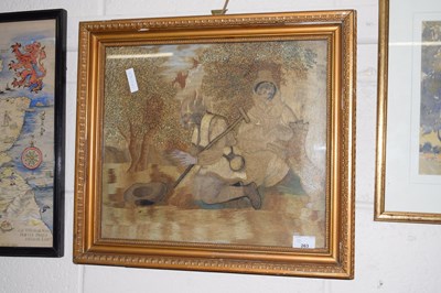 Lot 263 - A embroidery of a pastoral scene