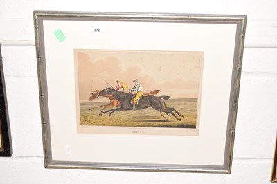 Lot 272 - Coloured print of horse racing
