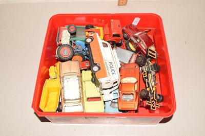Lot 509 - Box containing a quanitty of toy cars, play...