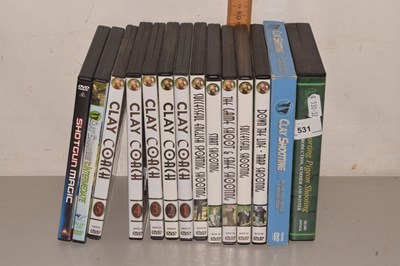Lot 531 - Quantity of cley shooting DVD's and a Studio...