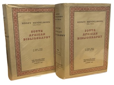 Lot 690 - SIDNEY MENDELSSOHN: SOUTH AFRICAN BIBLIOGRAPHY,...