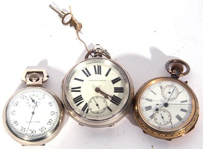 Lot 231 - Mixed Lot: two pocket watches and a stopwatch,...