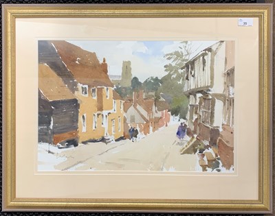 Lot 35 - John Yardley (British, b.1933), Street scene...