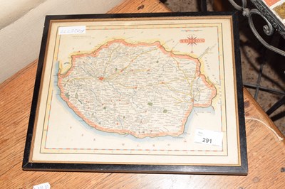 Lot 291 - Small framed map of Norfolk