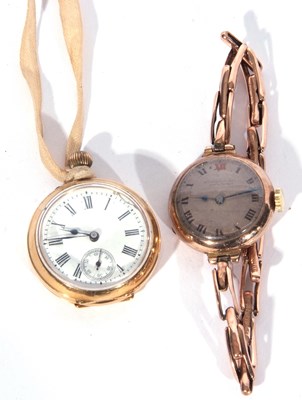 Lot 233 - 18ct gold pocket watch and a 9ct gold ladies...