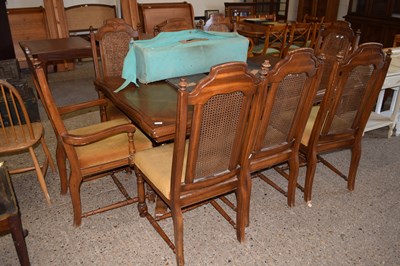 Lot 330 - Reproduction large dining table together with...