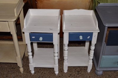 Lot 332 - Pair of painted bedside tables