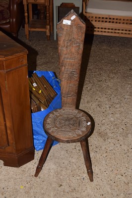 Lot 354 - Carved wooden prayer chair