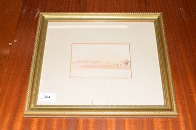 Lot 364 - Framed small watercolour of a harbour scene,...