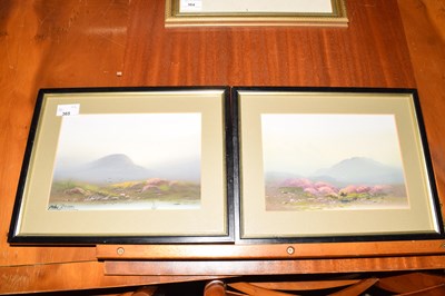 Lot 365 - A pair of watercolours of Highland scenes,...