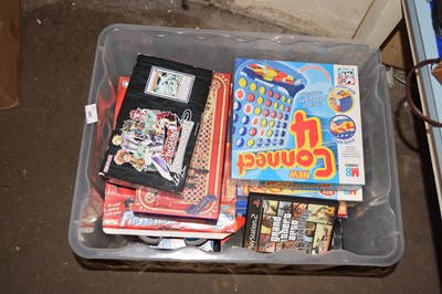 Lot 605 - Box of assorted games to include Connect 4,...
