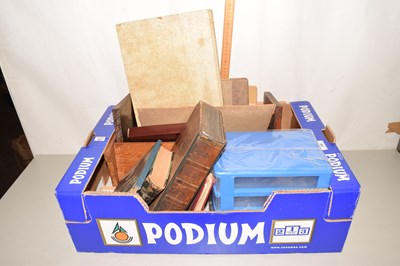 Lot 606 - Box of assorted Victorian photograph albums etc