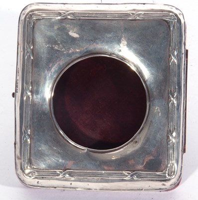 Lot 261 - Silver pocket watch display case, red velvet...