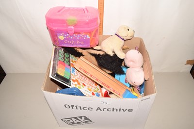 Lot 616 - Box of assorted toys and cuddly toys etc