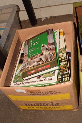 Lot 706 - Box of books cricket interest