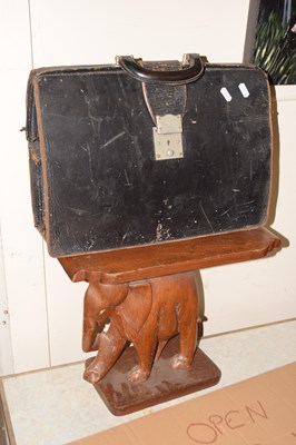 Lot 716 - Leather briefcase together with small table,...