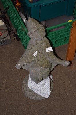 Lot 800 - A novelty/erotic concrete gnome of a flashing...
