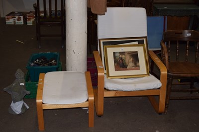 Lot 801 - Chair and footstool
