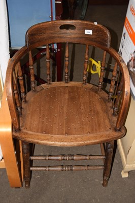 Lot 804 - A wooden chair with turned back and supported...