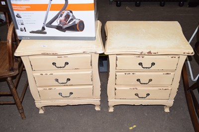 Lot 805 - Pair of painted bedside tables