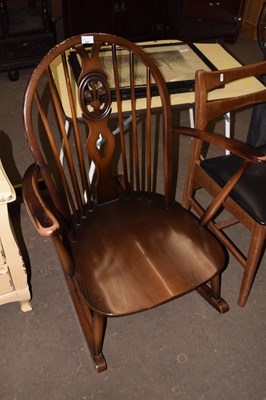 Lot 807 - Painted pine Windsor back rocking chair