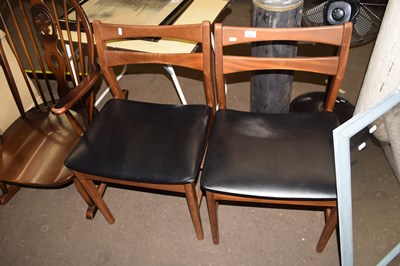 Lot 808 - Two bar back leather upholstered chairs