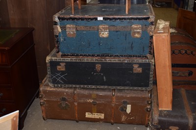 Lot 822 - Quantity of three vintage travel trunks
