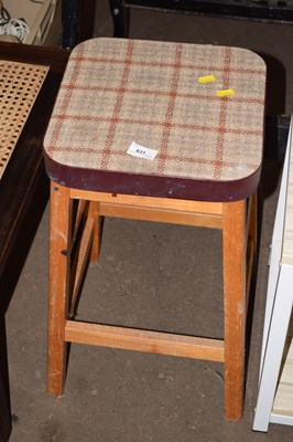 Lot 831 - A tweed topped stool