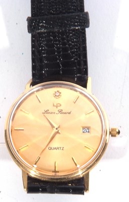 Lot 261 - Lucien Picard 14ct gold gents wrist watch, the...