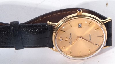 Lot 261 - Lucien Picard 14ct gold gents wrist watch, the...